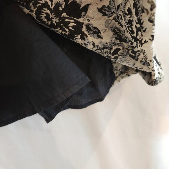 ABERCROMBIE & FITCH Black White Gold Metallic Floral Brocade Sleeveless Party S - Picture 10 of 11